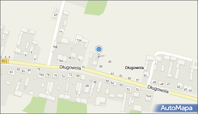 Długowola, Długowola, 67, mapa Długowola