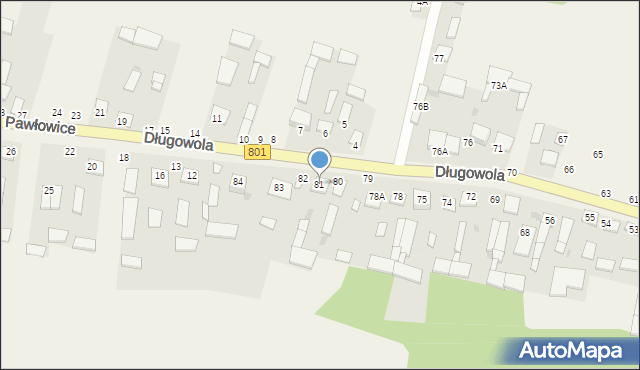 Długowola, Długowola, 81, mapa Długowola