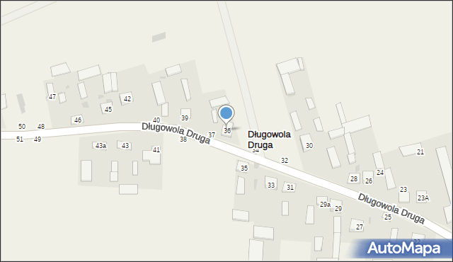 Długowola Druga, Długowola Druga, 36, mapa Długowola Druga