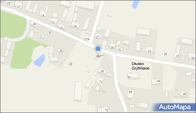 Dłusko Gryfińskie, Dłusko Gryfińskie, 36a, mapa Dłusko Gryfińskie