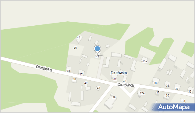 Dłutówka, Dłutówka, 43, mapa Dłutówka