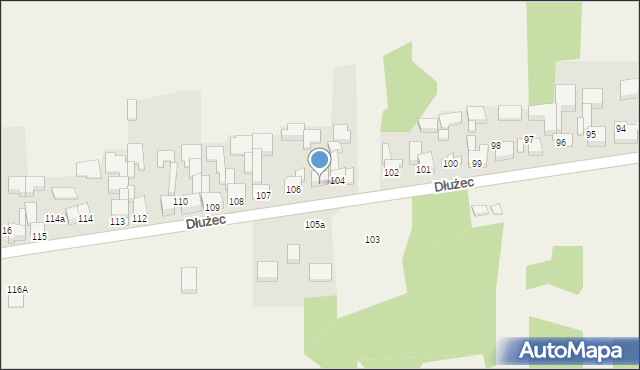 Dłużec, Dłużec, 105, mapa Dłużec