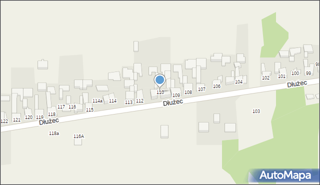 Dłużec, Dłużec, 110, mapa Dłużec