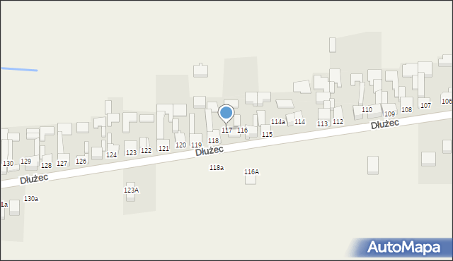 Dłużec, Dłużec, 117, mapa Dłużec