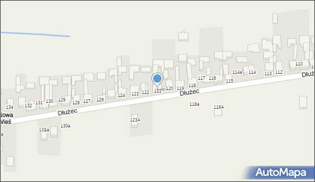 Dłużec, Dłużec, 121, mapa Dłużec