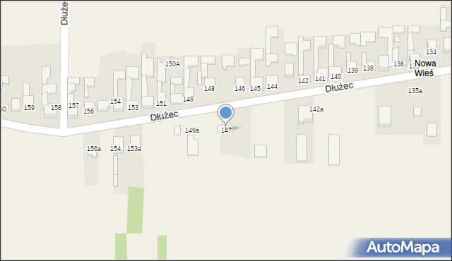 Dłużec, Dłużec, 147, mapa Dłużec