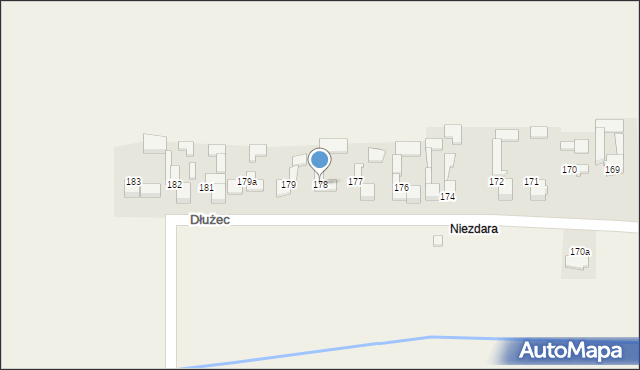 Dłużec, Dłużec, 178, mapa Dłużec