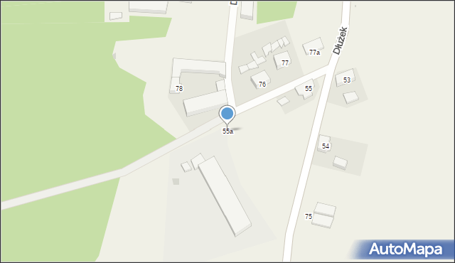 Dłużek, Dłużek, 55a, mapa Dłużek