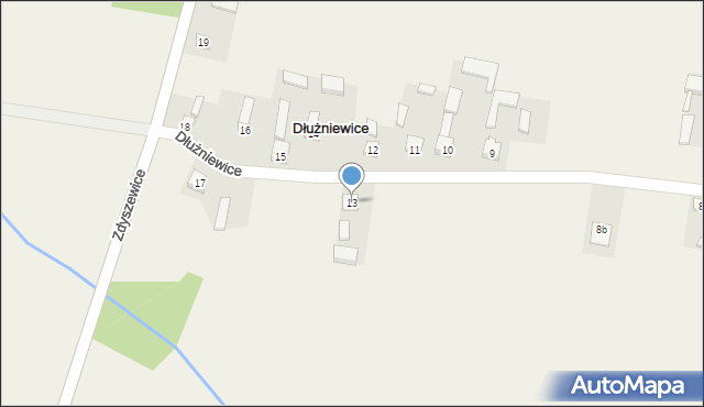 Dłużniewice, Dłużniewice, 13, mapa Dłużniewice