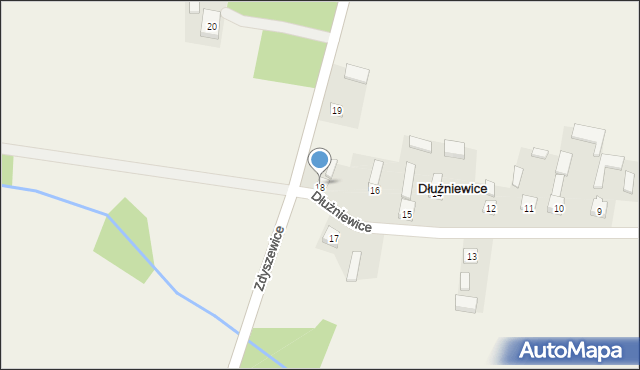 Dłużniewice, Dłużniewice, 18, mapa Dłużniewice