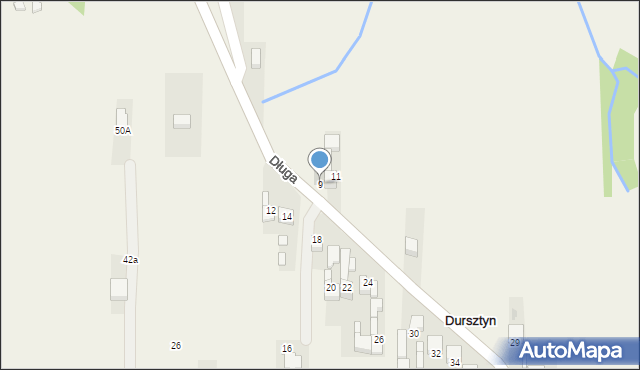 Dursztyn, Długa, 9, mapa Dursztyn