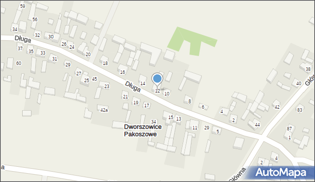 Dworszowice Pakoszowe, Długa, 12, mapa Dworszowice Pakoszowe