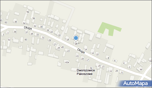 Dworszowice Pakoszowe, Długa, 16, mapa Dworszowice Pakoszowe