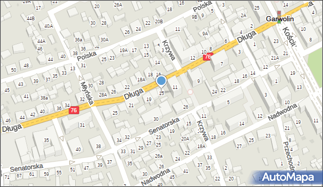 Garwolin, Długa, 15, mapa Garwolin