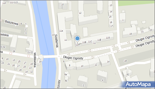 Gdańsk, Długie Ogrody, 11A, mapa Gdańska