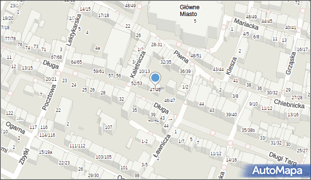 Gdańsk, Długa, 47/49, mapa Gdańska