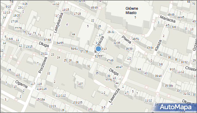 Gdańsk, Długa, 52/53, mapa Gdańska