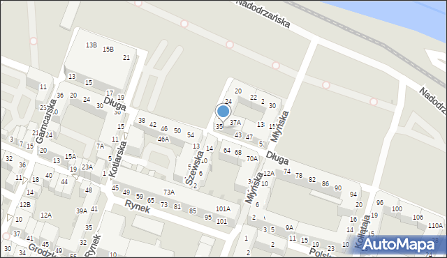 Głogów, Długa, 37, mapa Głogów