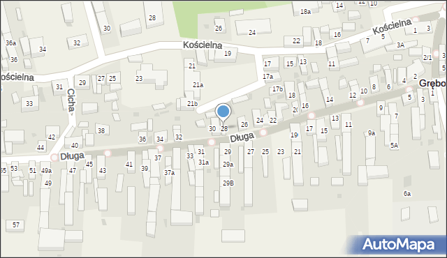 Grębocice, Długa, 28, mapa Grębocice