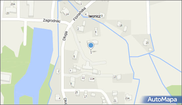 Iwonicz, Długa, 1, mapa Iwonicz