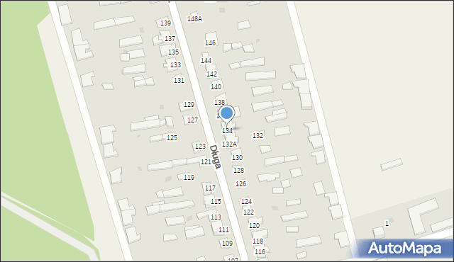 Jednorożec, Długa, 134, mapa Jednorożec