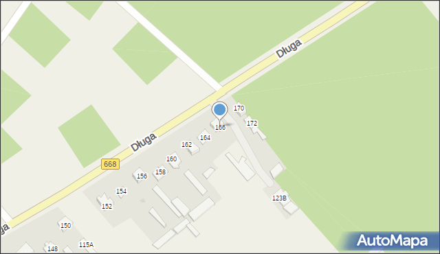 Jeziorko, Długa, 166, mapa Jeziorko