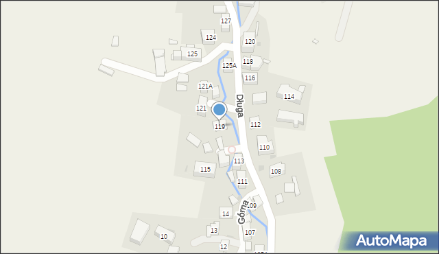 Jeżów Sudecki, Długa, 119, mapa Jeżów Sudecki