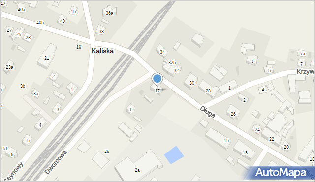 Kaliska, Długa, 17, mapa Kaliska