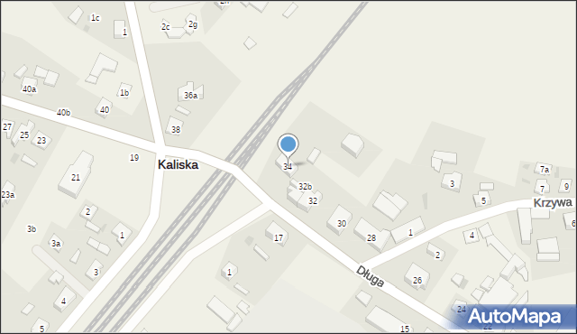 Kaliska, Długa, 34, mapa Kaliska