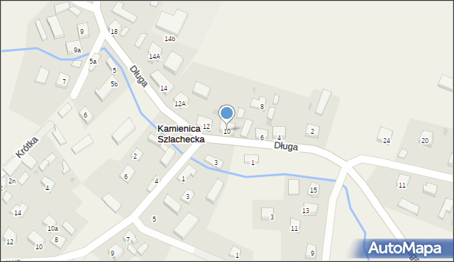 Kamienica Szlachecka, Długa, 10, mapa Kamienica Szlachecka