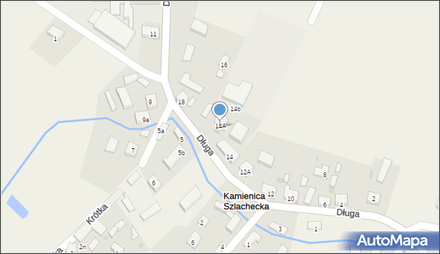 Kamienica Szlachecka, Długa, 14A, mapa Kamienica Szlachecka