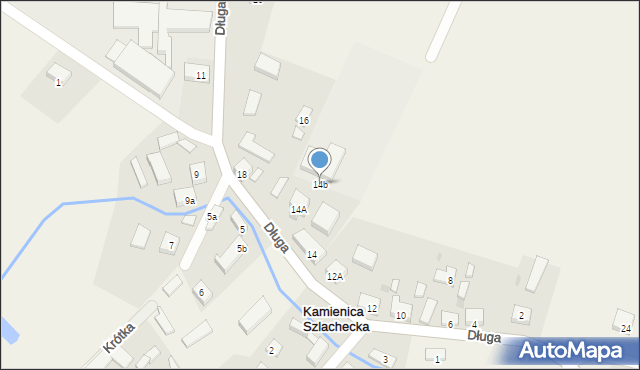 Kamienica Szlachecka, Długa, 14b, mapa Kamienica Szlachecka