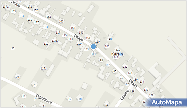 Karsin, Długa, 101, mapa Karsin