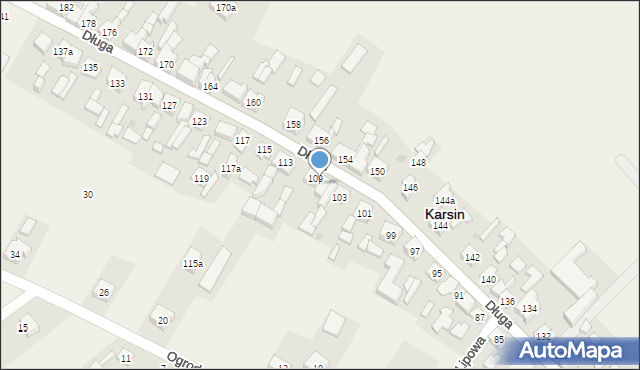 Karsin, Długa, 107, mapa Karsin