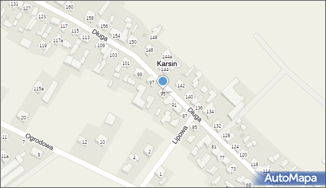 Karsin, Długa, 95, mapa Karsin