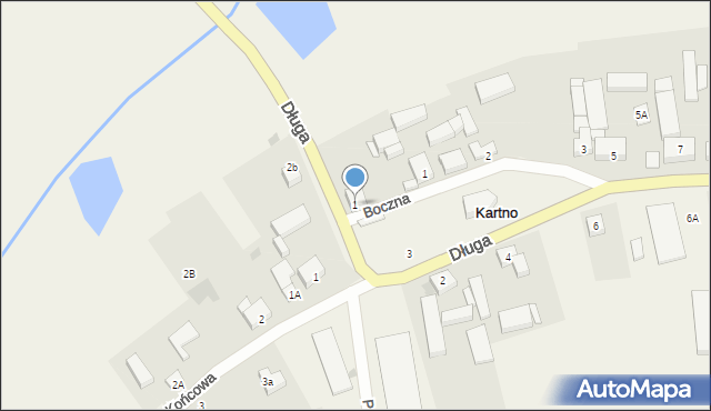 Kartno, Długa, 1, mapa Kartno