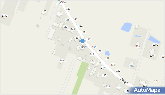 Kazuń Polski, Długa, 145, mapa Kazuń Polski