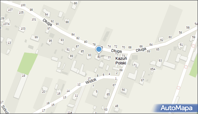 Kazuń Polski, Długa, 81, mapa Kazuń Polski