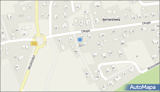 Kiełpino, Długa, 8a, mapa Kiełpino
