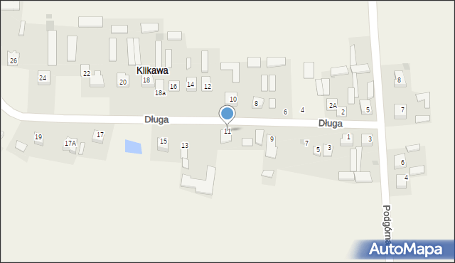 Klikawa, Długa, 11, mapa Klikawa