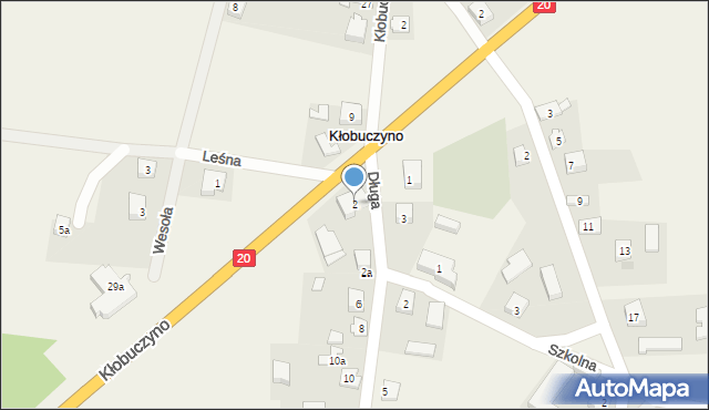 Kłobuczyno, Długa, 2, mapa Kłobuczyno