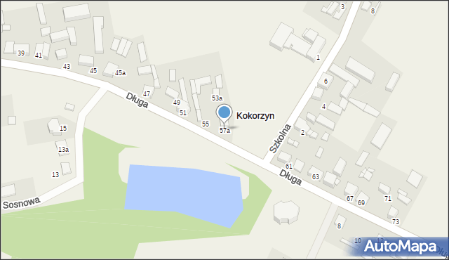 Kokorzyn, Długa, 57a, mapa Kokorzyn