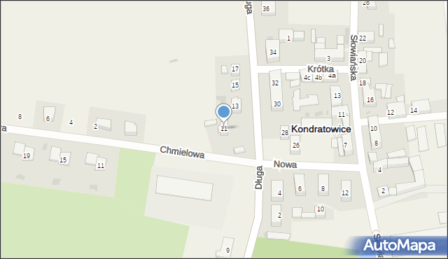 Kondratowice, Długa, 11, mapa Kondratowice