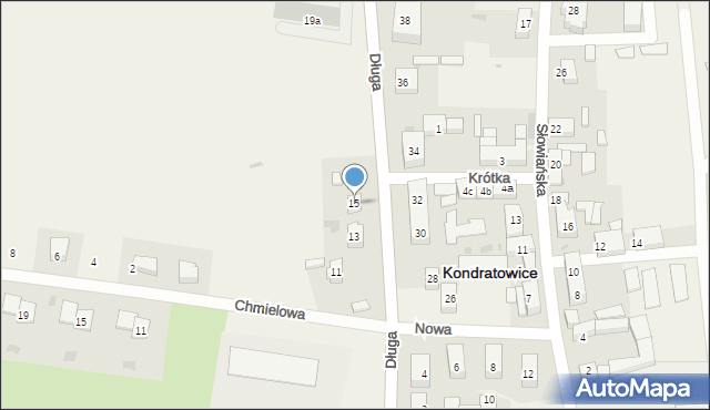 Kondratowice, Długa, 15, mapa Kondratowice