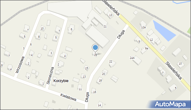 Korzybie, Długa, 19, mapa Korzybie