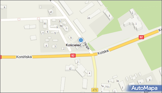 Kościelec, Długa, 5, mapa Kościelec