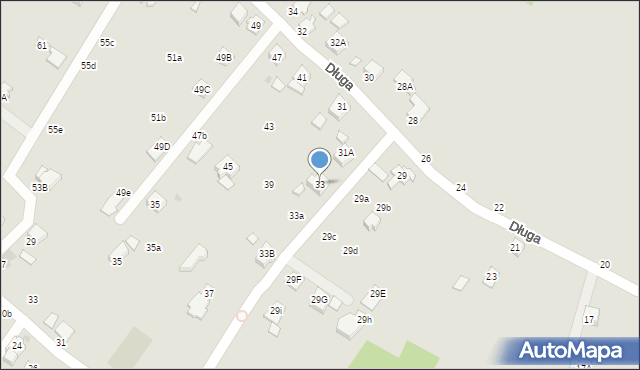 Krosno, Długa, 33, mapa Krosna