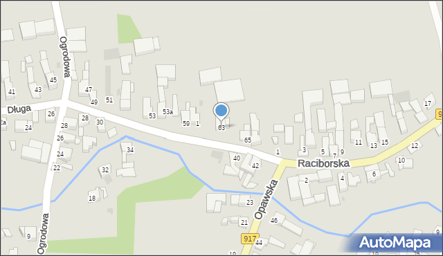 Krzanowice, Długa, 63, mapa Krzanowice