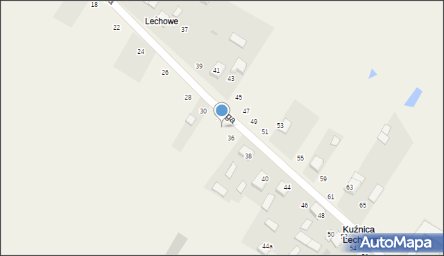 Kuźnica Lechowa, Długa, 34, mapa Kuźnica Lechowa