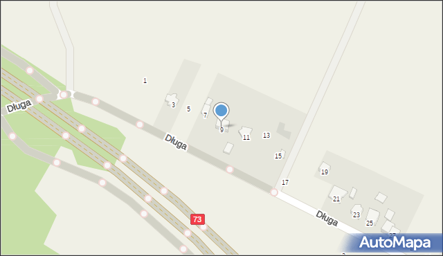 Łabędziów, Długa, 9, mapa Łabędziów
